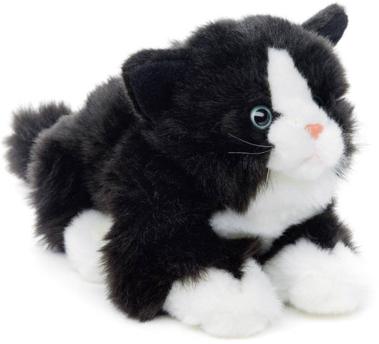 Sound Plush Cat Lying Down (Black and White)