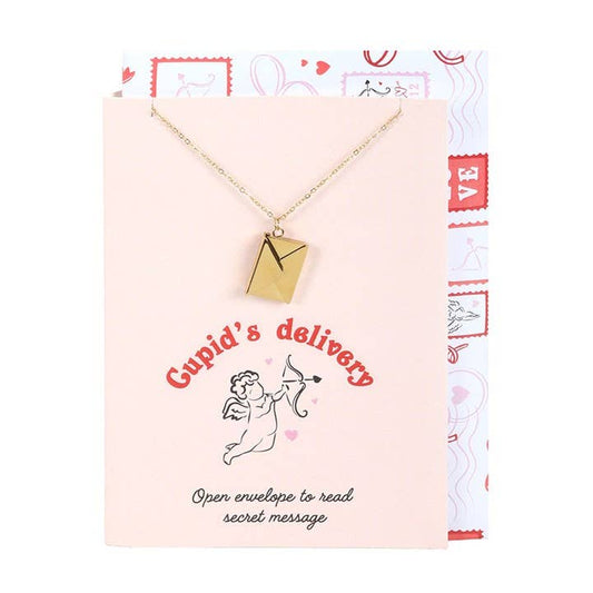 Love Letter Locket Necklace on Valentine's Day Greeting Card