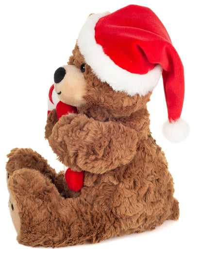 Peluche Ours de Noël avec Canne en Sucre d’Orge – 30 cm