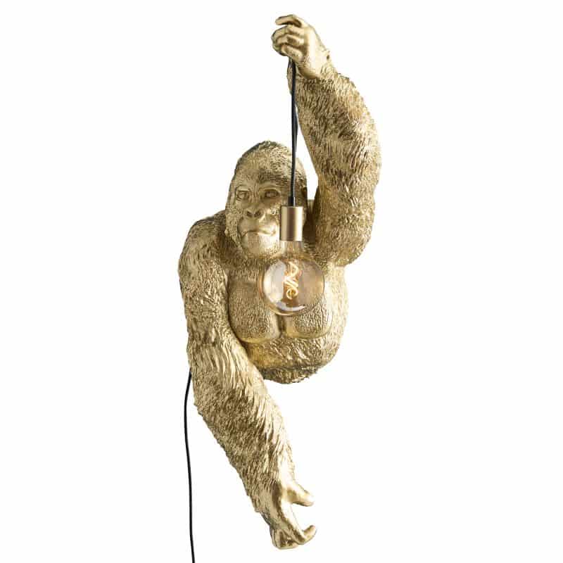 Gorilla Jungle Jack Gold Wall Sconce