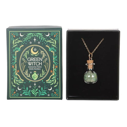 Groene Heks Aventurijn Toverdrank Fles Ketting