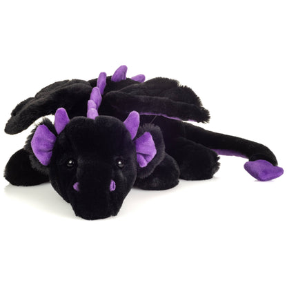 Peluche Dragon Logan Noir et Violet – 32 cm