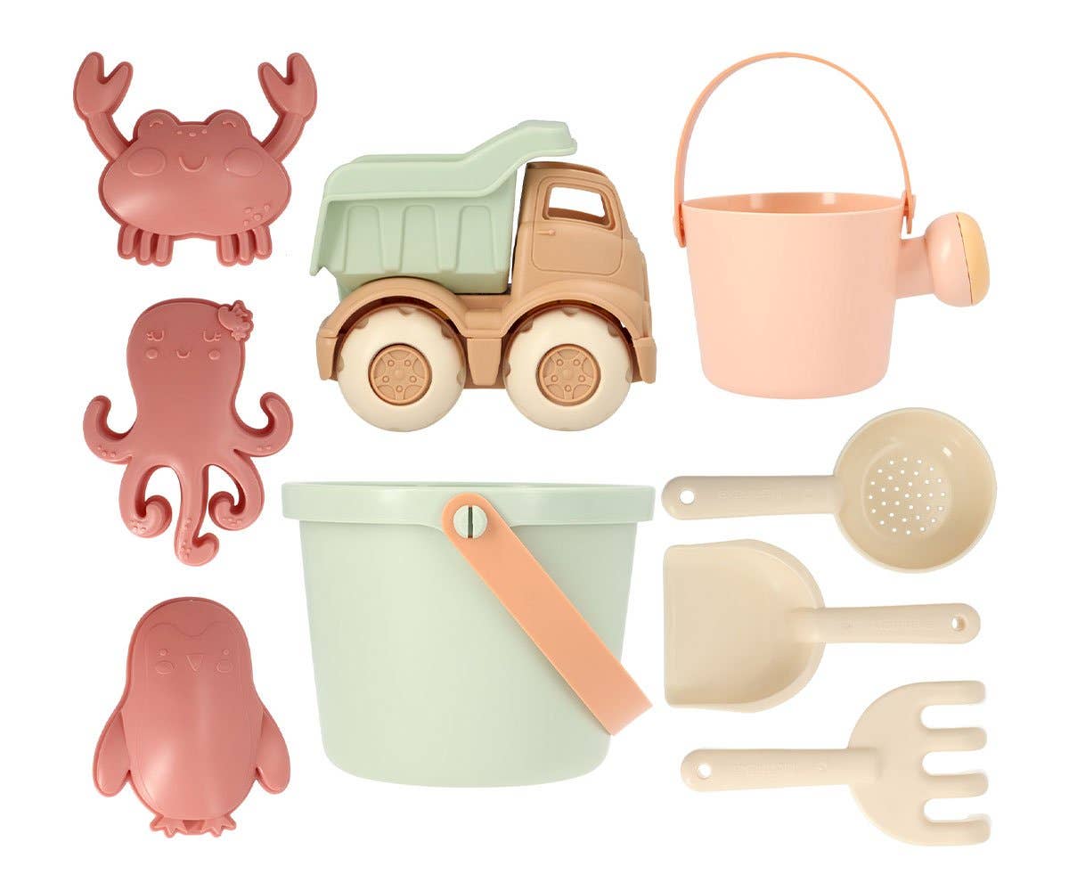 Sage Beach Bucket Toy Set