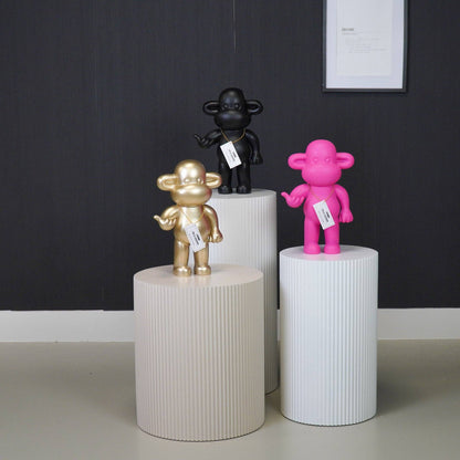 Ornament - Monkey Figurine 'The Legend' - Resin - Gold - 20.5x13.5x35cm