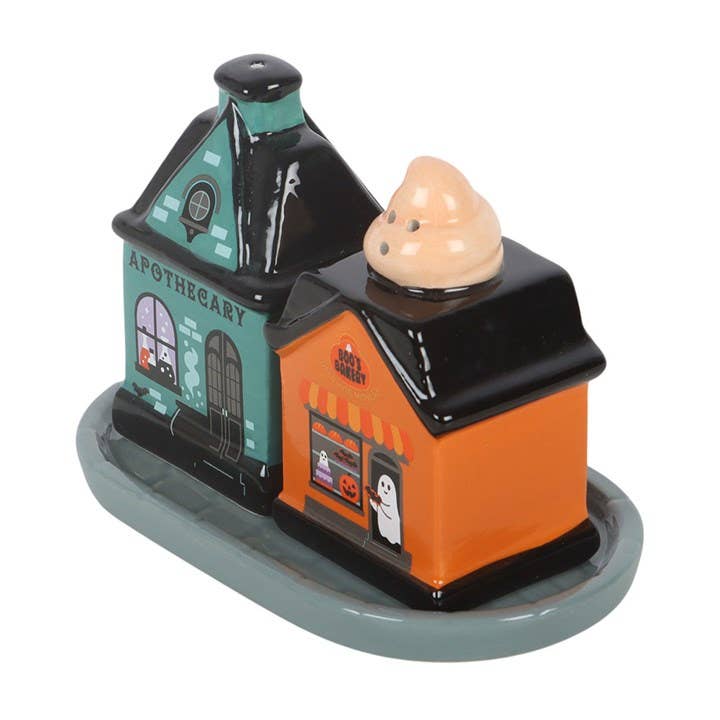 Salière et poivrière Maison d'Halloween « Spooky Street »