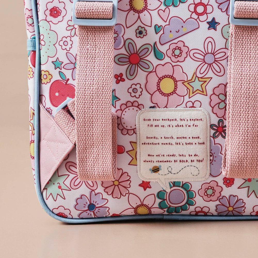 Retro rugzak met bloemenprint voor kinderen