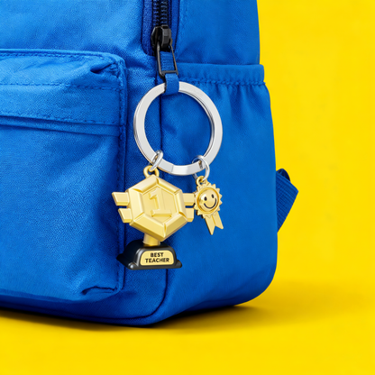 Sleutelhanger met trofee voor beste leraar