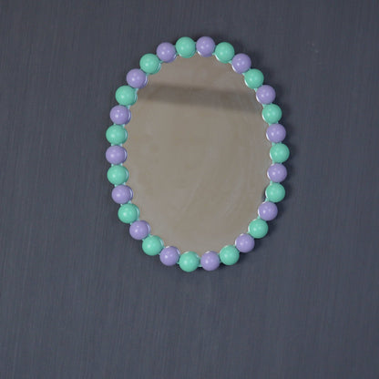 Miroir Ovale Bulles - Menthe/Lilas