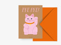 Carte de Vœux - Chat Chanceux "Bye Bye"