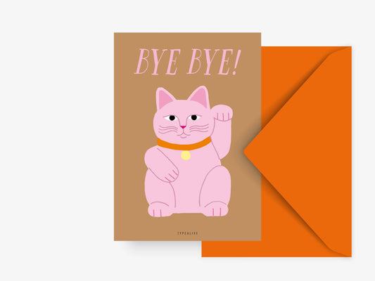 Greeting Card - Lucky Cat "Bye Bye"