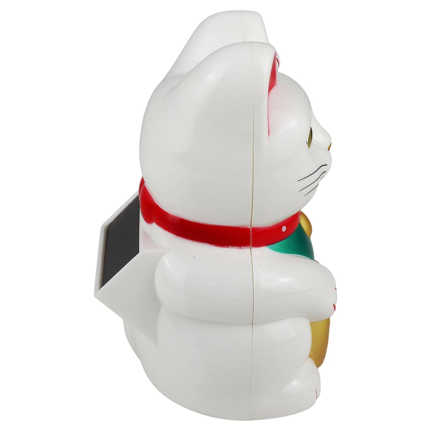 Solar Lucky Cat White 10.5 cm
