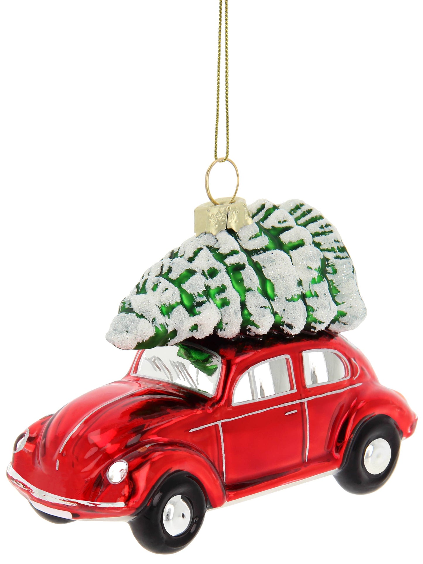 Décoration de Noël Coccinelle VW Rouge avec Sapin
