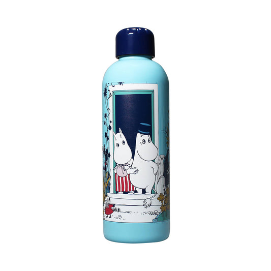 Moomin Riviera blue metal water bottle