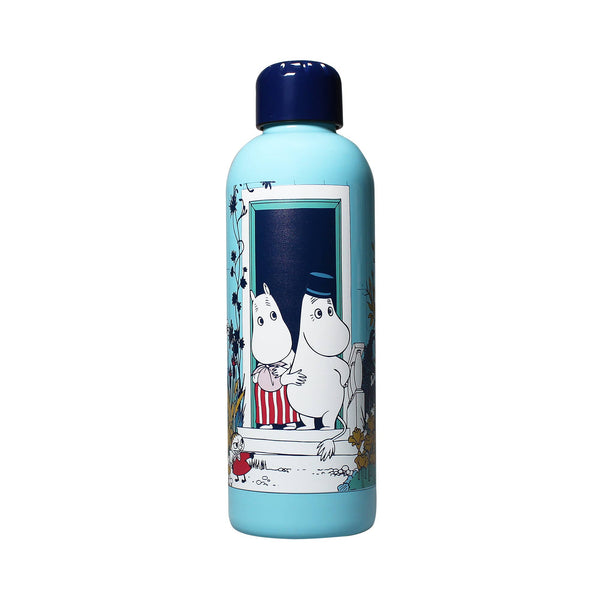 Moomin Riviera blue metal water bottle