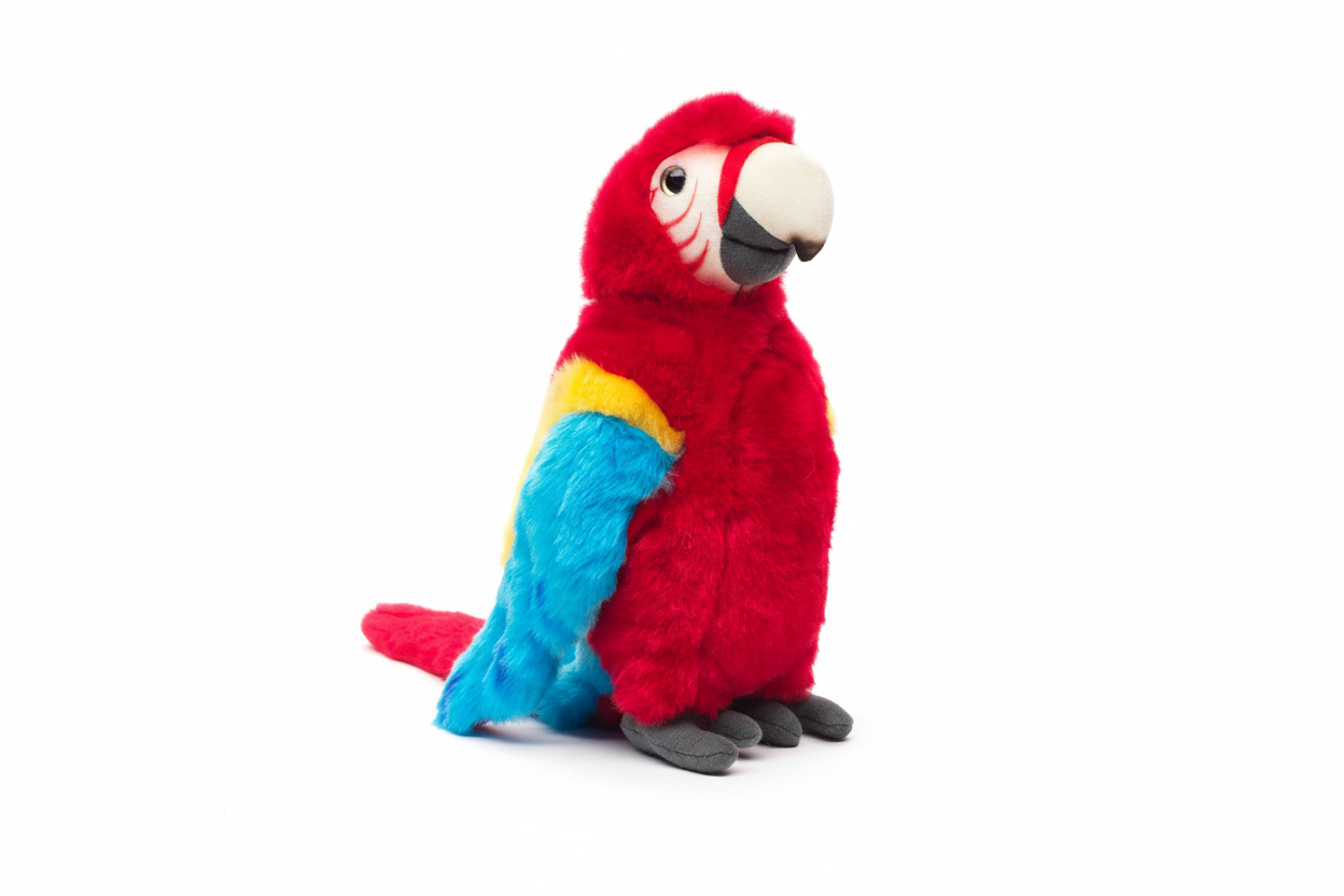 Red Macaw Parrot Plush Toy