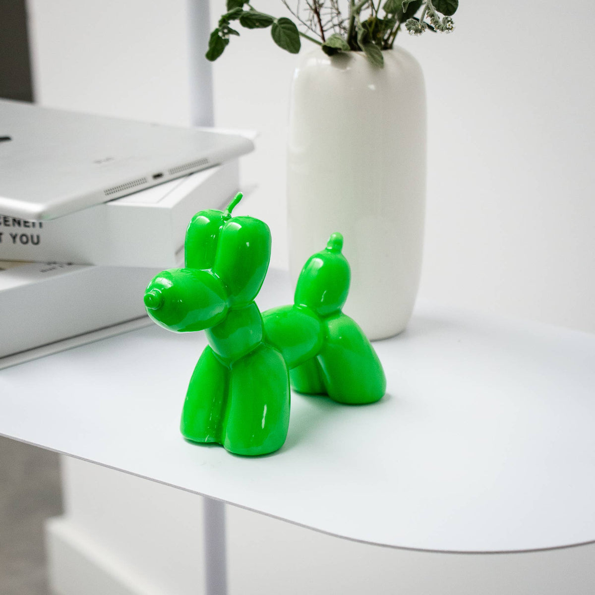 Green Balloon Dog Candle