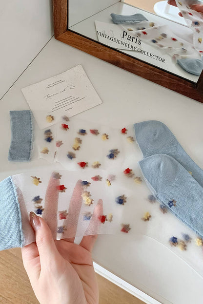 Sheer Floral Socks