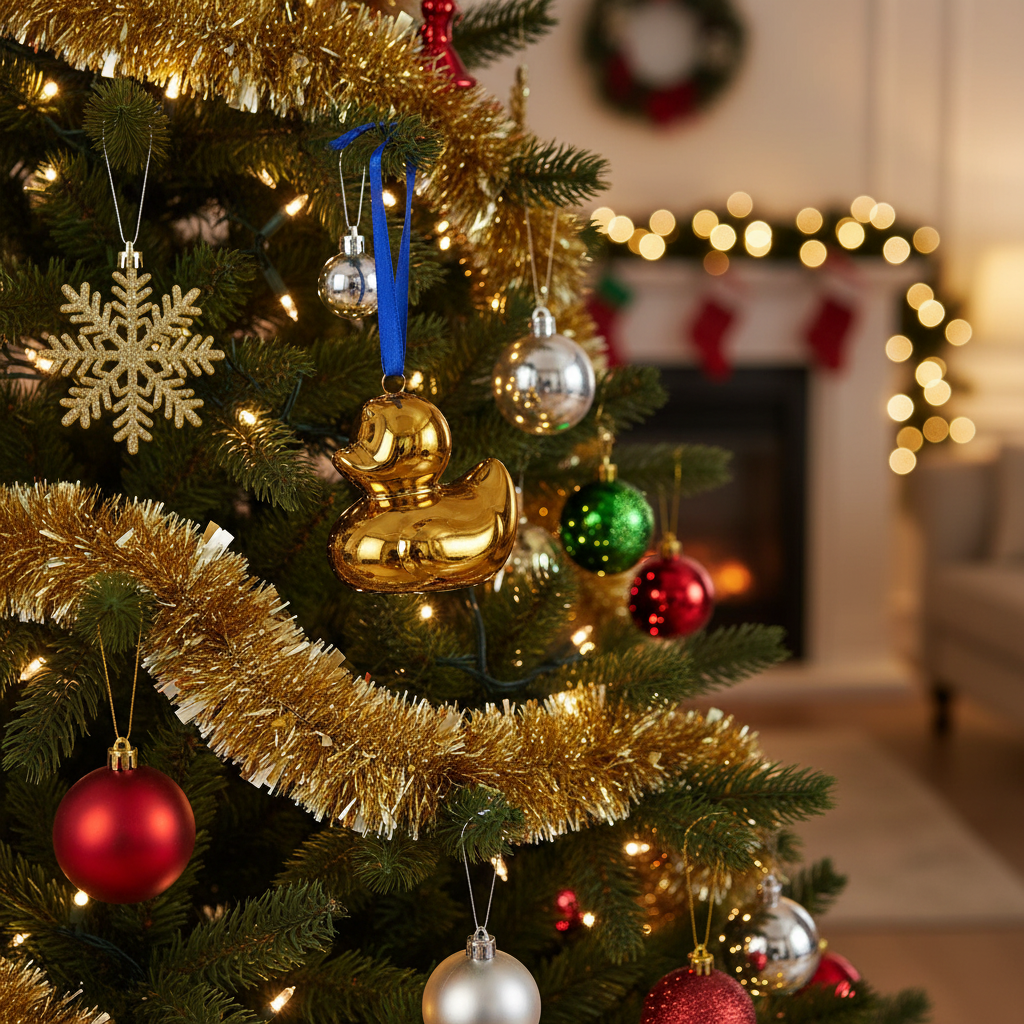 Gouden Eend Kerstdecoratie
