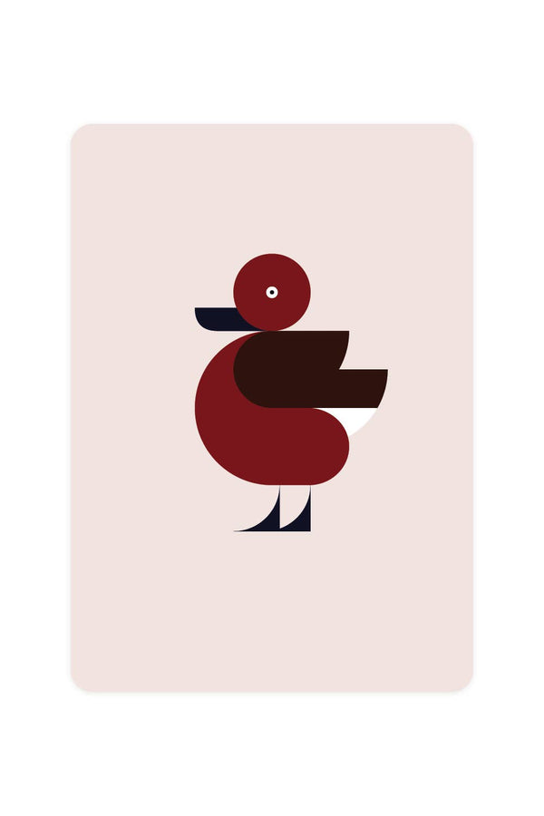 Postcard with white-eyed duck