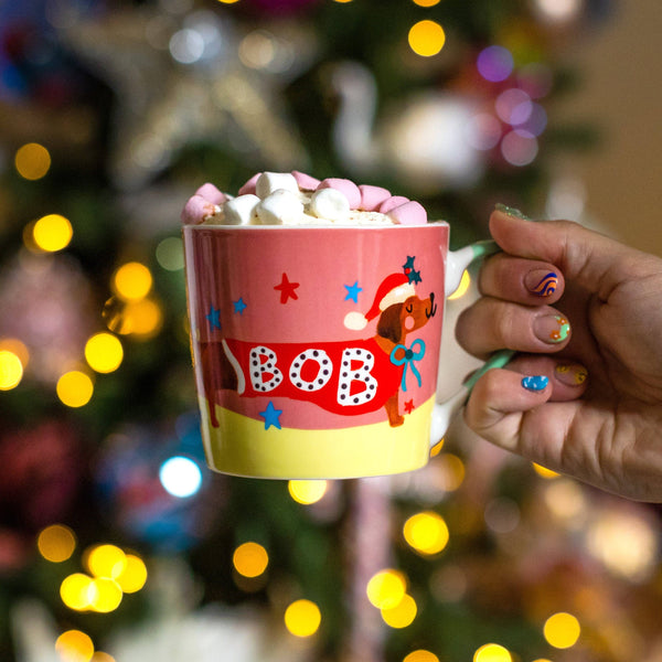 Mug Dachshund Bob “Bells on Bob's Tail Ring”