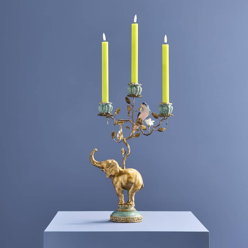 Gold elephant chandelier, poly/metal, 28 x 11 x 46.5 cm