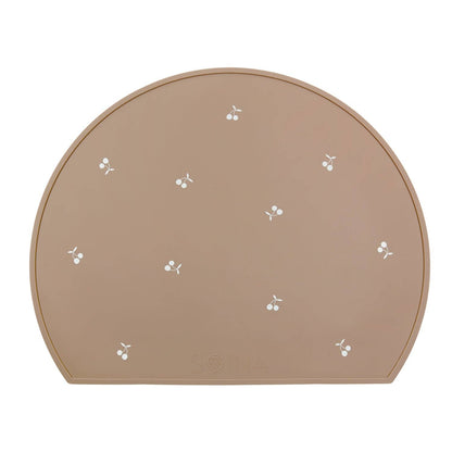 Silicone Placemat Set - Cherries - Taupe