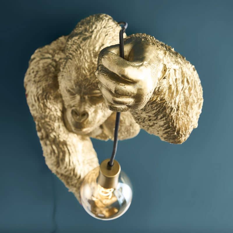 Gorilla Jungle Jack Gold Wall Sconce
