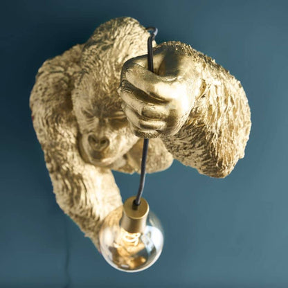 Gorilla Jungle Jack Gold Wall Sconce