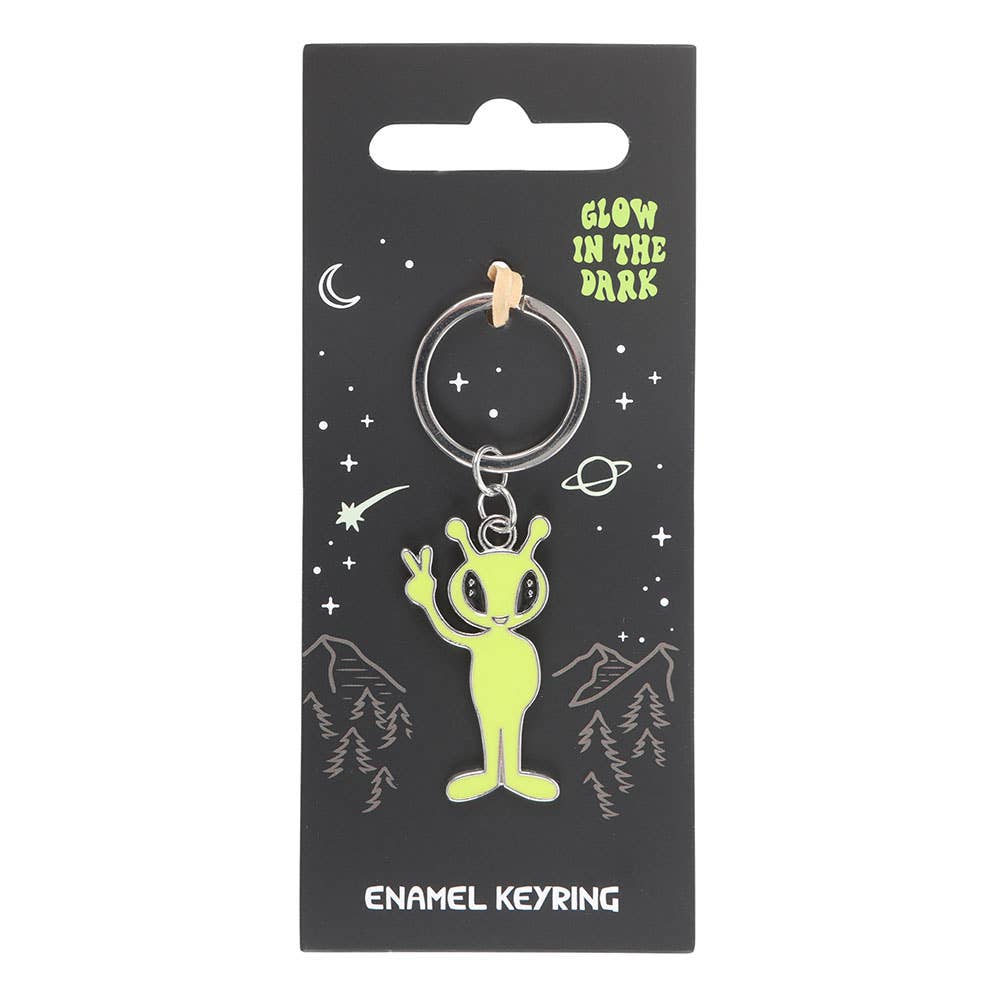 Fosforescerende sleutelhanger in de vorm van een alien