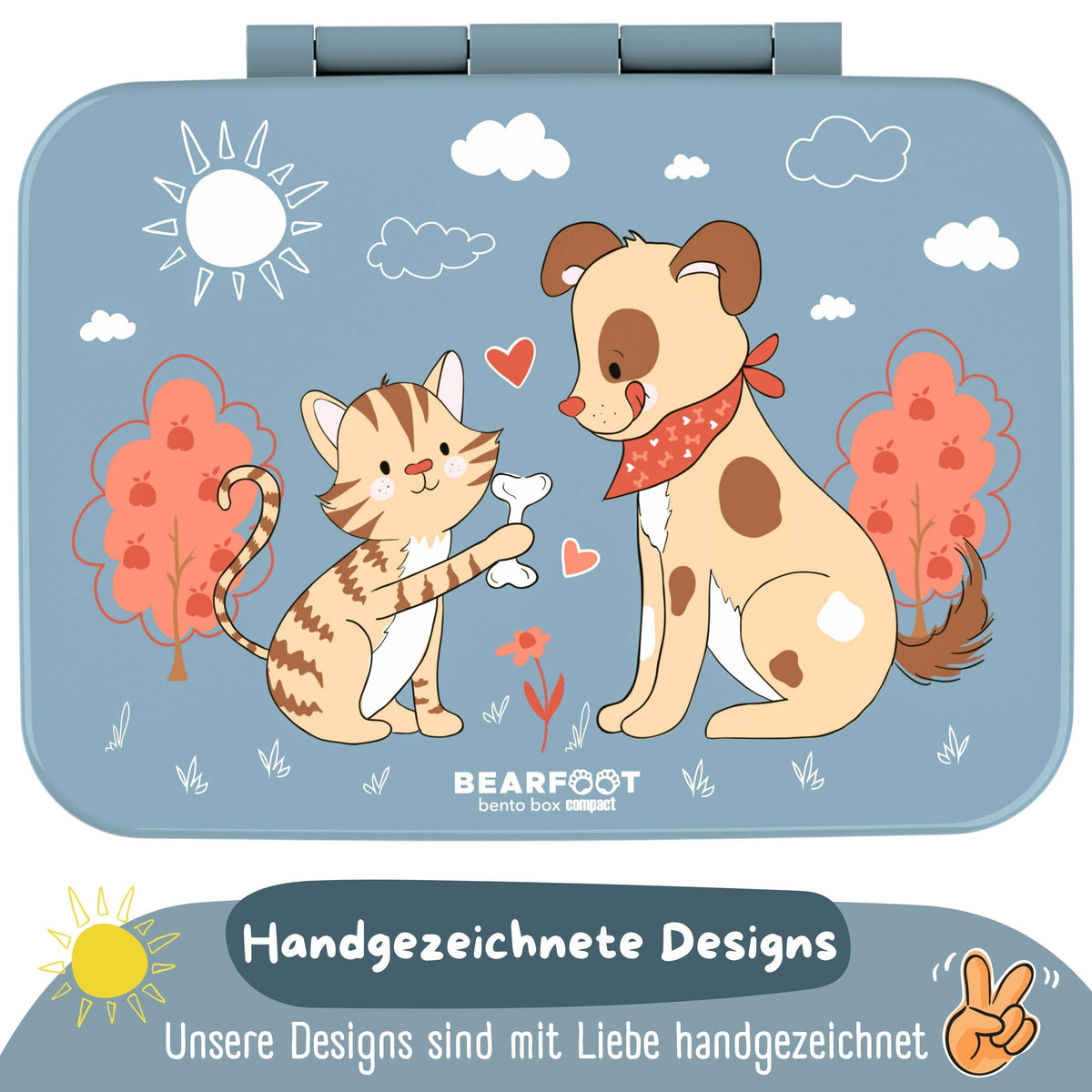 Lunch box with compartments, lightweight & leak-proof - Dog & Cat