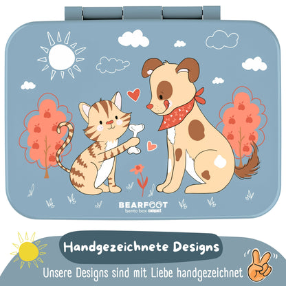 Lunch box with compartments, lightweight & leak-proof - Dog & Cat