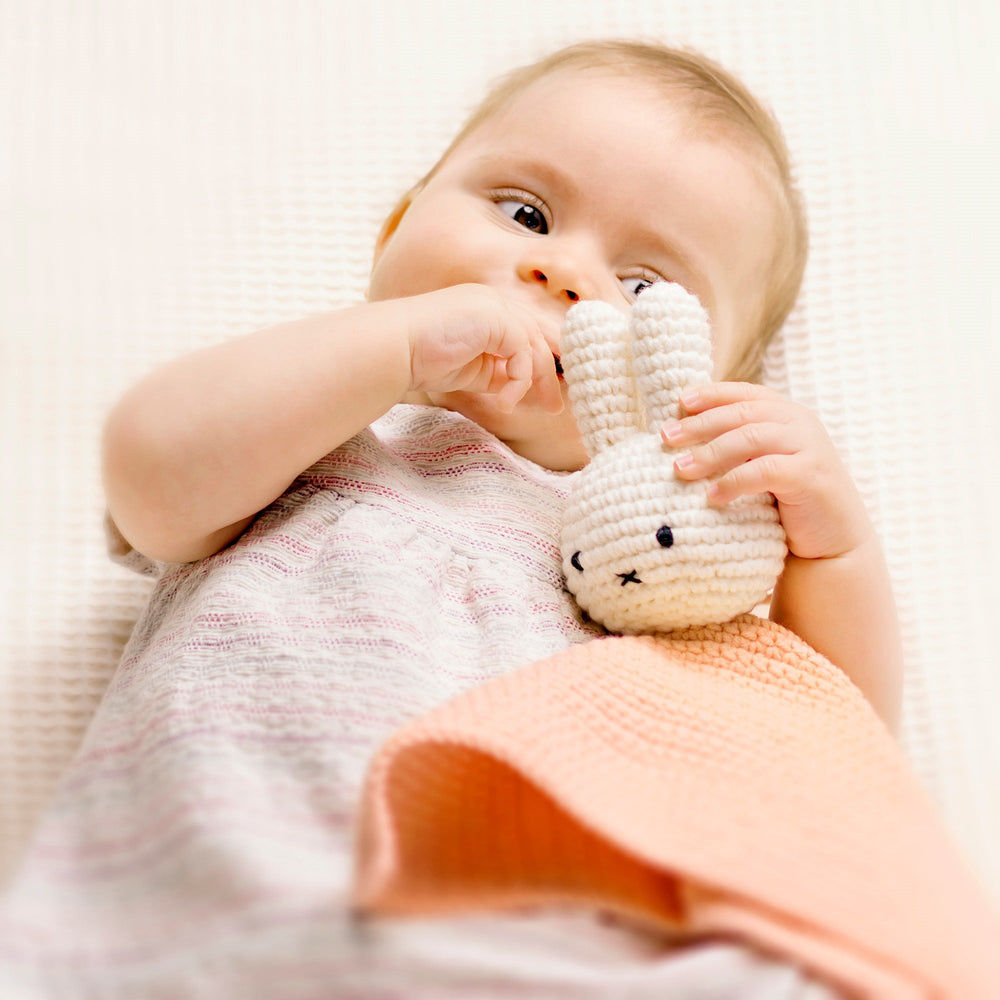 Knuffeldoekje en Crochet Lapin Miffy - Blanc