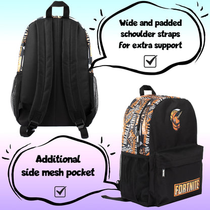 Fortnite Orange Sac à dos scolaire garçon