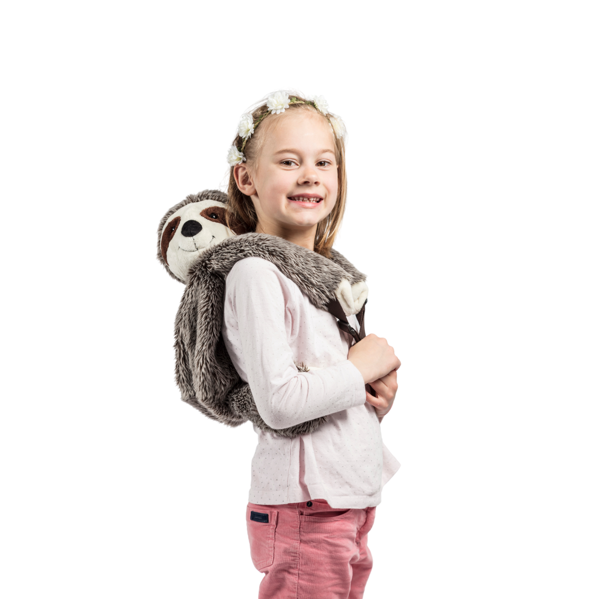 Sloth plush backpack for kids