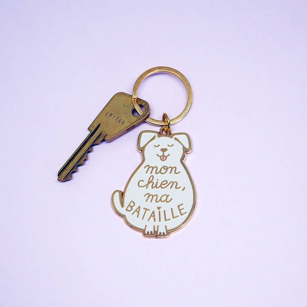 "My Dog, My Battle" Keychain