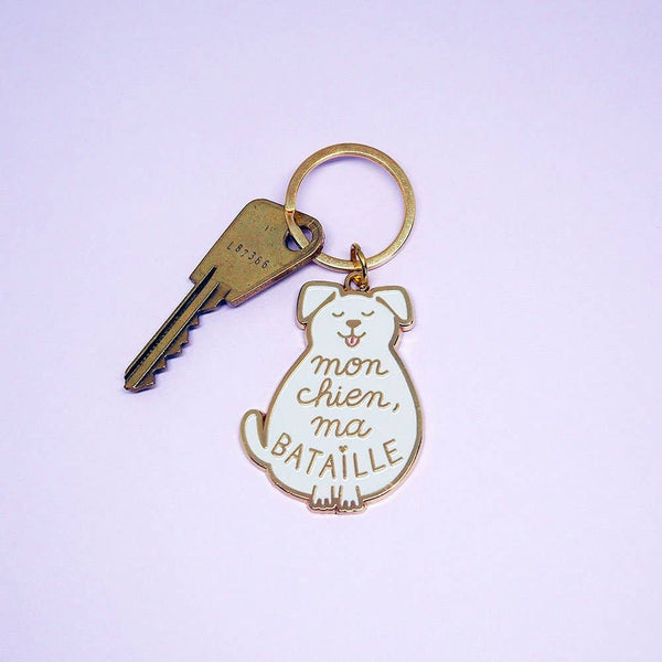 "My Dog, My Battle" Keychain