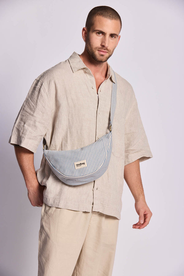 Andrea Striped Blue Fanny Pack