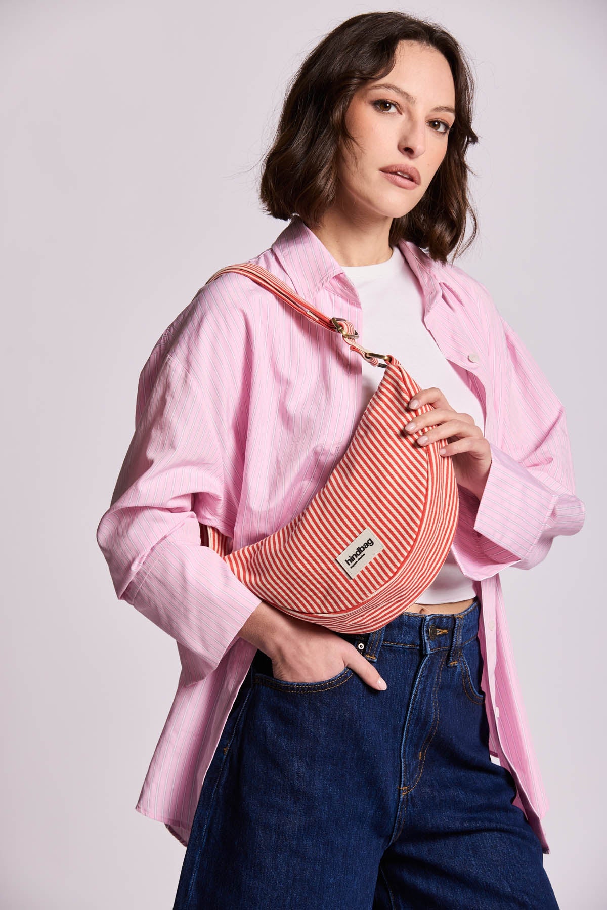 Sac Banane Andrea Rayures rouge