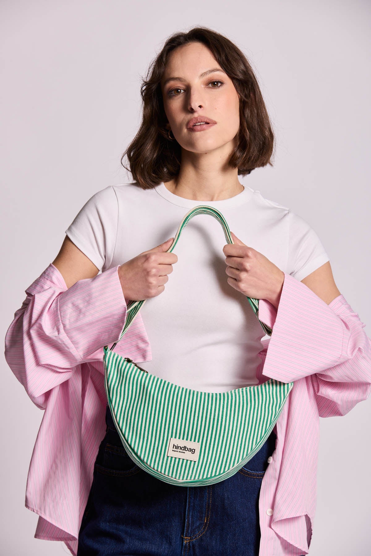 Andrea Striped Green Fanny Pack