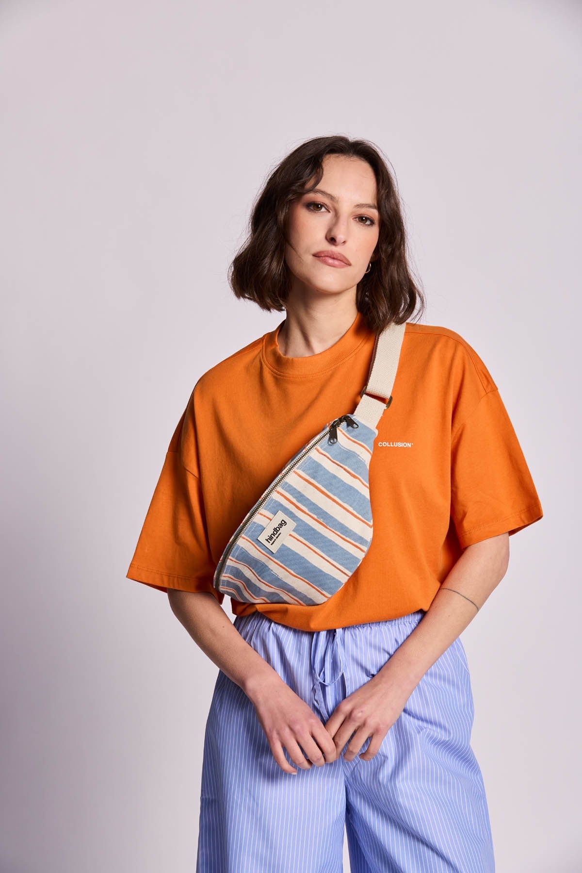 Olivia Striped Orange and Blue Fanny Pack