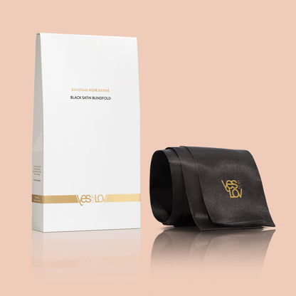 BLACK SATIN HEADBAND SET