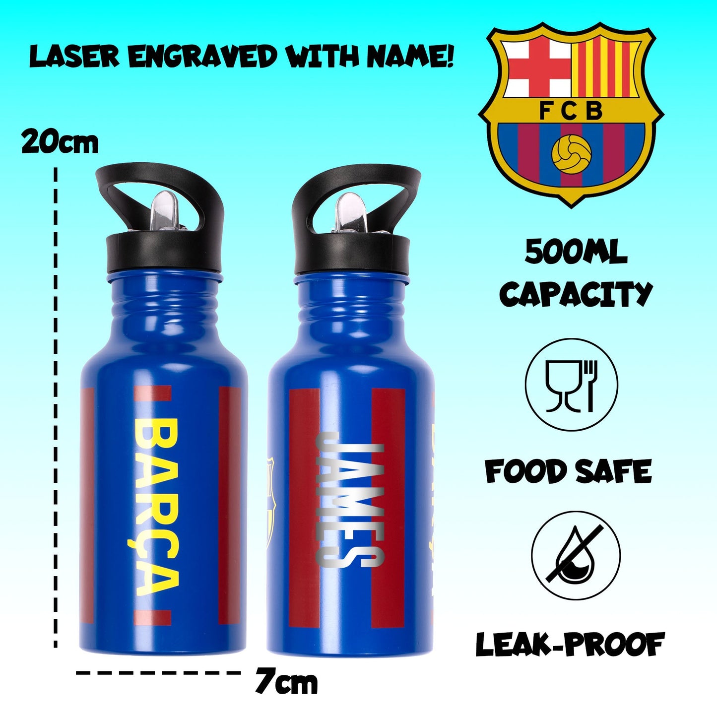 Barcelona FC Metal Gourde 500ml