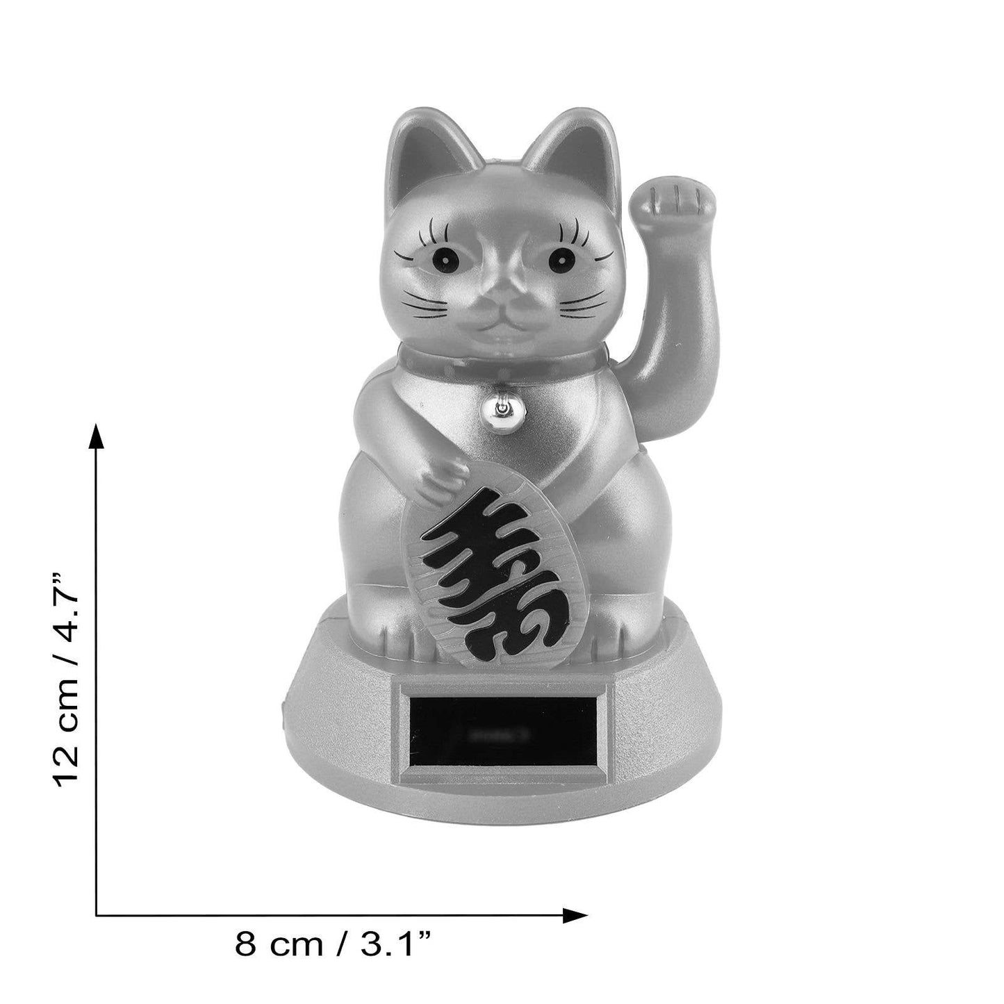 Solar lucky white cat 12cm