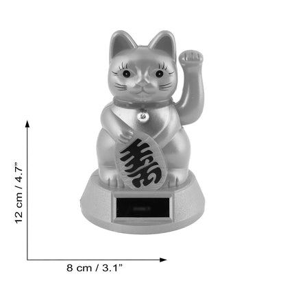 Solar lucky white cat 12cm