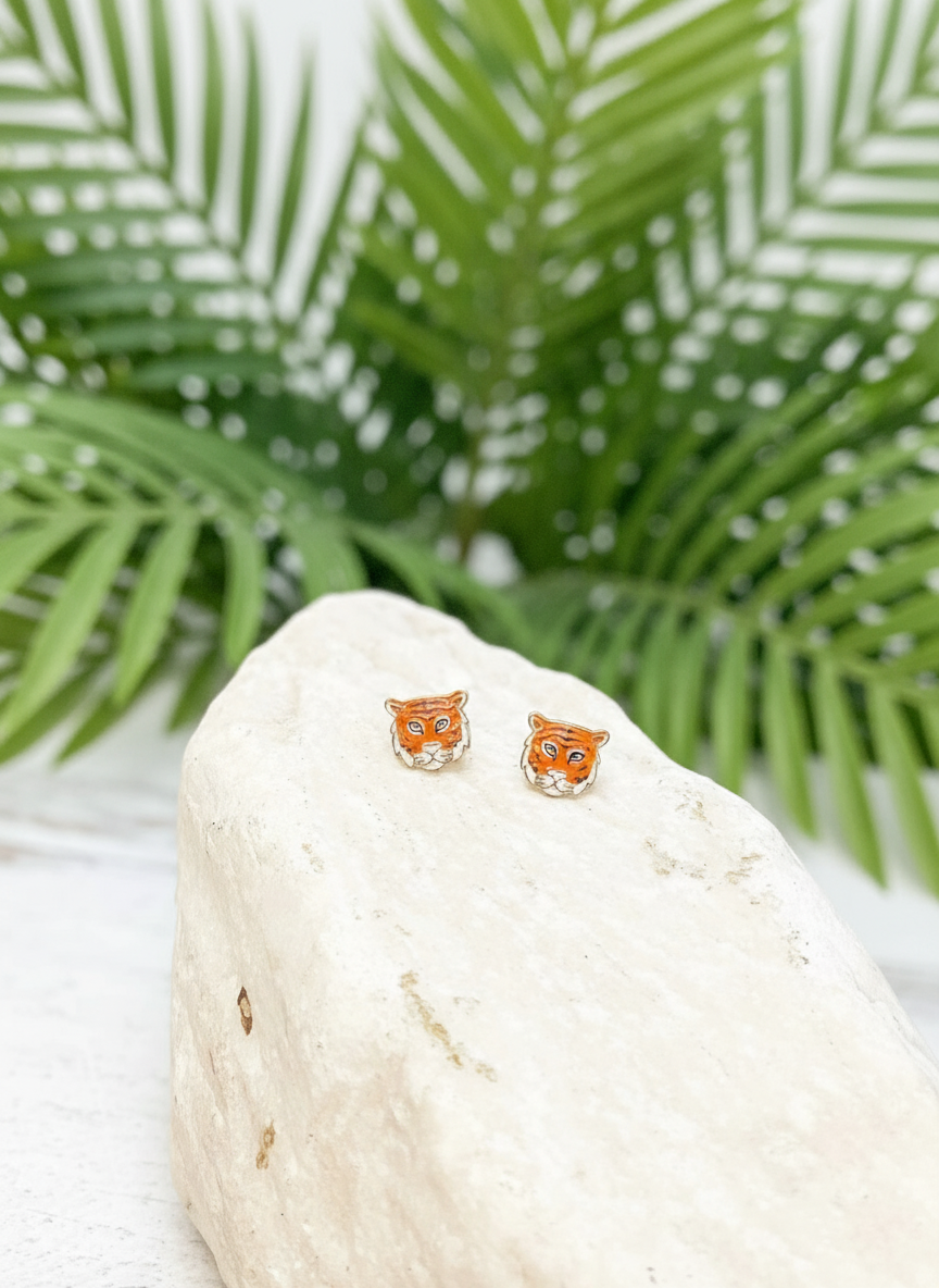 Tiger Head Earrings