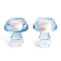 Lot de 2 Bougeoirs Champignon Bleu Ciel