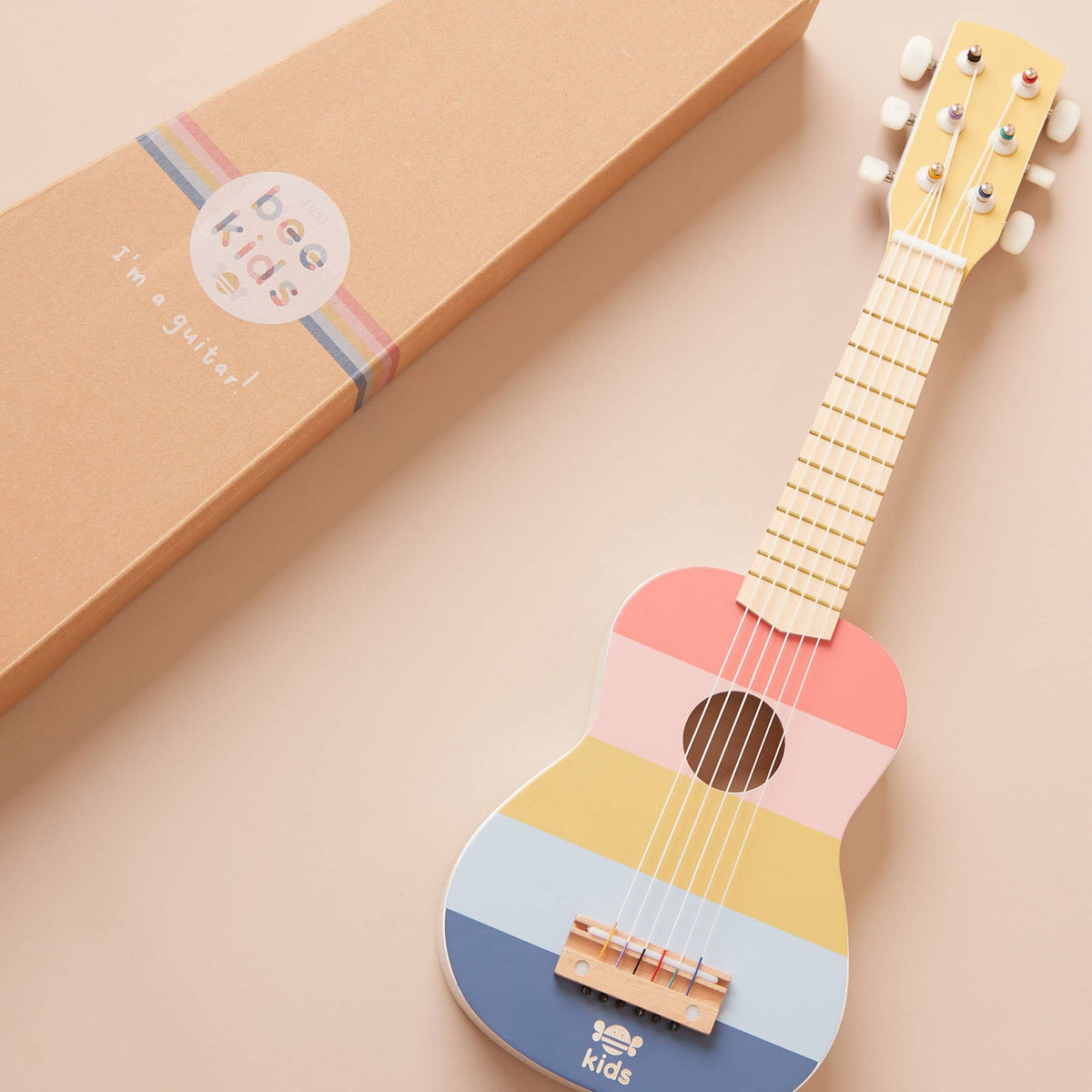 Wooden Striped Guitar Toy for Children