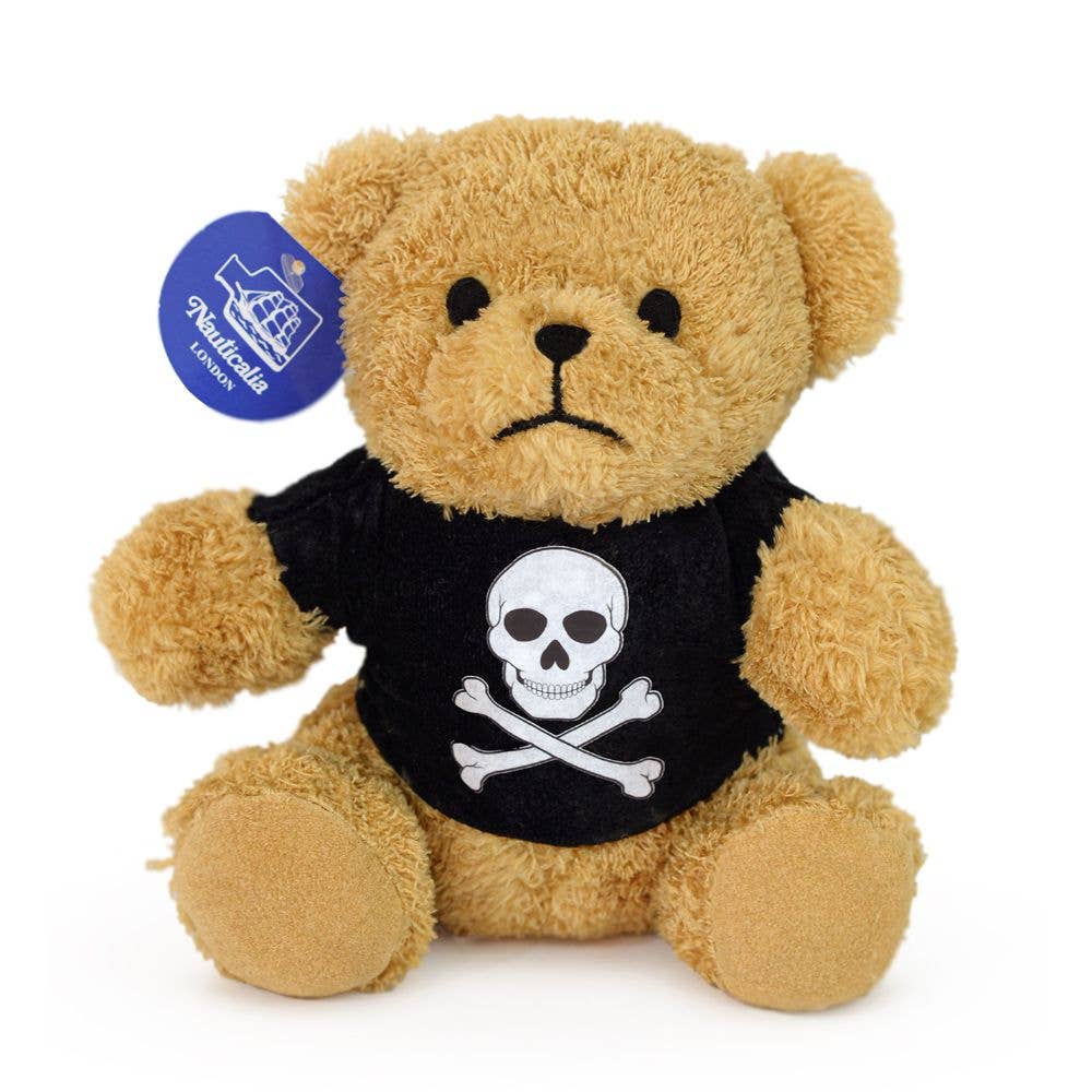 Teddybeer met zwart piraten-T-shirt