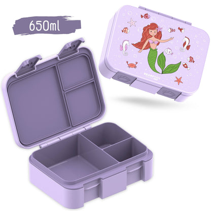Compartmentalized, leakproof lunch box - Purple Mermaid