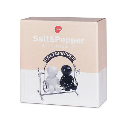 Salt and pepper set, salt and pepper, metal/ceramic